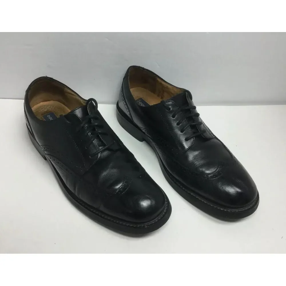 Dockers Wingtip Oxfords Shoes Size 11.5 M Mens Dress Black Leather Lace‎ Up